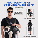 Wakytu Dog Backpack Carrier for Dogs,Dog Lift Harness,Adjustable Padded Breathable Straps for Dogs, Disabled, Joint Injuries, Arthritis,S