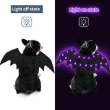 Malier Light Up Halloween Dog Costume, 20 LED Dog Bat Wings Halloween Cosplay Costume with Orange Lights Funny Clothes Halloween Thanksgiving Gifts for Small Medium Large Dogs Puppy Cats (Large)