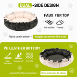 BUMUBI Cat Beds for Indoor Cats,Washable Round Pet Bed for Puppy and Kitty,Super Soft Durable Fabric Pet Beds, Washable Luxury Cat & Dog Bed 20.8inch
