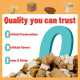 Just Try 16OZ Freeze-Dried Dog Treats Mixed Flavors for Dogs & Cats Raw Single Ingredient Chicken,Salmon, Beef Liver,Chicken Liver,Chicken Heart,Duck,Cod,High Protein Grain-Free Training Treats