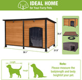 GUTINNEEN Extra Large Heated Dog House Insulated Dog Kennel Winter Shelter with Safe Thermostat-Controlled Heating Pad, Chew-Proof Metal Frame, 6-Sided Thermal Liner for Large Dog Breeds (Brown)
