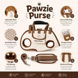 Pawzie Purse Dog Carrier,Comes with a 60-inch leash (Small)