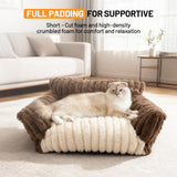 BUMUBI Cat Bed Washable Pet Chair - Large Fluffy Supportive Cat Sofa for Indoor-Medium Dog Bed with Removable Cover