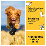 Hcpet Dog Shoes, Dog Boots for Large Dogs, Waterproof Dog Booties Paw Protector for Summer Hot Pavement, Winter Snowy Day, Outdoor Walking, Indoor Hardfloors Anti Slip Sole Black Size 6