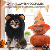 ITESSY Cat Halloween Costumes- Black Lion Mane Wig Pet Costumes Hat for Halloween Christmas Dress Up Accessories Decoration for Kitten Cats,Size M