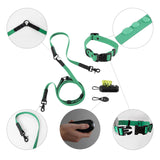 THE LICKER Store WLK1005K-5SET Luna Medium 8FT Adjustable 6-in-1 Waterproof Hands-Free Leash and Collar with LED Flashlight, Bag Dispenser, and Poop Bag Holder, Julep