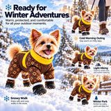 Dog Snowsuit with Attached Boots, Full Body Winter Coat for Dogs