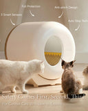 Furrytail Automatic Litter Box Self Cleaning with Night Light, Cream