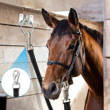 MIYABALA Cross Ties for Horse,Heavy Duty Nylon Horse Trailer Tie with Strong Panic Snap and Bull Snap,Adjustable from 45.2" to 78.7" Hanging Strap with 2 Pcs Tie Rings and Screws