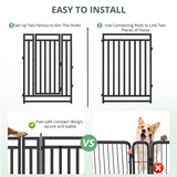 Petorldog Dog Fence Outdoor for Yard Dog Playpen Indoor 40" Height 16 Panels Portable Puppy Playpen Dog Kennel for RV Camping(Black-Silver)