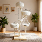 70" Modern Multi-Level Cat Tree Tower for Indoor Cats, Cat Trees with Sisal Scratching Post, Luxury Cats Tower Furniture for Multiple Cats with Swing Hammock, Condo for Multiple Cats