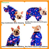 PetWarm Dog Pajamas, Dog Dinosaur Pajamas, Blue Pink Dinosaur Print, S