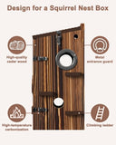 Squirrel Box with Camera Solar Powered, Auto Detect & Notify, Night Vision Pet Watching Cam for Squirrel Nesting Box, 2K HD, 2.4G Wi-Fi, APP Control, Smart Squirrel House for Outside Nesting