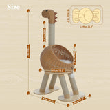 PAWZ Road Modern Cat Tree 46” Cat Dinosaur Tower with Scratching Post, Large Rattan Cats House in 18” Diameter, Wicker Cats Bed with Removable Mat