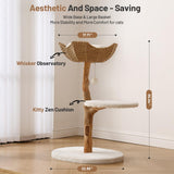 BUMUBI Modern Adult Cat Tree for Large cat Solid Wood Cat Tower for Indoor Cat Tall Cat Condo Cat Climbing Tower with Scratching Post Bed
