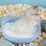 Meow&Woof Hamster Sand Bath Container, Large Sandbox Toilet Gerbil Batheoom, Tiny Chinchilla Dust Bathtub Sand Bath Box for Hamster Cage Accessories 6.5 Inch - Blue
