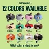 Peekaboo Cat Cave Donut for Multiple & Large Cats up to 30-45 lbs, 3-in-1 Self Warming Cat Bed, Tunnel & Scratcher for Indoor Cats, Washable & Detachable Small Dog Bed (Dark Gray, Large)