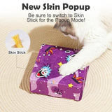Interactive Cat Toys -Migibox for Indoor Bored Cats, Automatic Pop Out Feathers from 7 Holes Randomly, Motion Activated, USB Rechargeable (Purple Skin)