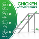 Chicken Coop Perches with Swing, Chicken Roosting Bars, Chicken Run Accessories Toy, Wooden Ladder for Pet's Healthy & Happy, Sturdy and Easy to Clean, Suitable for Backyard Farm