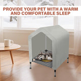 Heated Elevated Dog House for Small Dogs - with 9-Level Adjustable Heating Pad, Timer Function, Raised Off-Ground Design for Ventilation & Anti-Moisture, Keep Pets Warm in Winter Cold