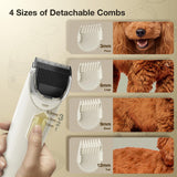 PETGUGU Dog Grooming Vacuum, Dog Vacuum for Shedding Grooming with 7-in-1 Clipper, Nail Grinder & Deshedding Brush, 2.5L Dust Cup, 3-Speed Adjustable & Temp Control Blower, Low Noise Pet Hair Vacuum