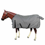Horse Blanket 600D Ripstop Winter Turnout Blanket, 250 GSM Polyfill, 100% Waterproof & Breathable, Cold Weather Horse Blanket with Secure Fit (Grey w/Black Trim),Size-78