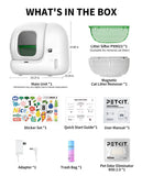 PETKIT PuraMax 2 Automatic Self-Cleaning Cat Litter Box, App Control Litter Box with Safety Sensors, Odor Free & Anti-Leakage Basic Bundle Includes Trash Bags,2.4G WiFi & Low Entrance