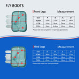 LEAFOREST Horse Fly Boots Set of 4 - Non Slip Leg Protection for Donkey Mini Pony Draft, Breathable Mesh Fly Boots for Pasture & Barn Use Blue Pony
