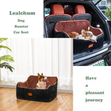 Lealchum Dog Car Seat for Medium Sized Dog,Car Dog Bed with Adjustable Leashes,Comfort and Support with Memory Foam Filled,Safety Travel Per Car Seat with Non-Slip Bottom(Grey, Large)