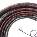 Bull Whip 10 Foot 16 Plaits Kangaroo Hide Leather Equestrian Bullwhip Leather Flexible Belly & Leather Flexible Bolster Inside Red & Black for Outdoor Sport