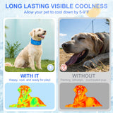 BEAUTYZOO Dog Cooling Bandana,2-Pack Instant Chill Ice Neck Cooler Wrap for Outdoor Summer, Adjustable Reusable Pet Scarf Lasts 2 Hours,Heat Relief Prevent Sunstroke for Medium Large Dogs 17"-22" Blue