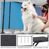 Upgraded 47” Electric Dog Grooming Table, 9"- 40" Height Adjustable Heavy Duty Electric Grooming Table with Anti Slip Tabletop, 3 Grooming Noose, for Dogs&Cats, Black