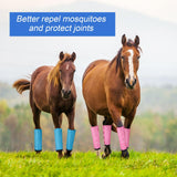 Bulyoou Set of 8 Mesh Fly Boots for Horse Breathable Mesh Horse Boots Protective Loose Wraps Adjustable for Preventing Legs Reduces Flies and Mosquitoes Bites(Lighe Blue, Light Pink)