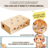 Whack a Mole Cat Toy with Pop Up Mice - Interactive Puzzle Game & Scratch Board for Indoor Cats, Mental Enrichment and Exercise, Fun Cat Puzzle Box Toy