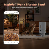 Automatic Cat Feeder with Camera - 5G WiFi Timed Cat Food Dispenser, 1080P HD Video with Night Vision, 1-15 Meals, 1-99 Portions, 2-Way Audio, Keeps Dry Food Fresh, 5L Auto Pet Feeder Also for Dogs