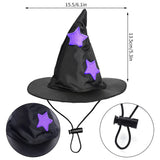 Dxhycc Halloween Pet Costume Cat Wizard Costume Funny Wizard Cat Clothes Cloak and Wizard Hat for Small Dogs Cats Outfits