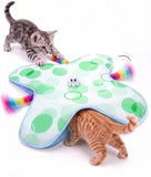 PetsBusy Automatic Hide &Seek Interactive Cat Toys for Indoor Cats,[Week-Long Big Battery] Rechargeable Smart Touch-Activated Kitten Toy with Moving Rainbow Tail for Bored Adult Cats,