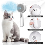 3-in-1 Pet Spray Hair Comb, Self-Cleaning Pet Grooming Brush, Anti-Static Cat Steamy Brush for Effective Hair Removal, Steamy Cat Brush Dogs Hair Grooming Brush Misting, LED, Bear Shape