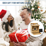 MIXXIDEA Wooden Squirrel Feeder with Camera, Smart Squirrel Feeder with Solar Panel, AI Identification, 2K HD+ Video, Cloud Storage, Large Capacity, Ideal for Squirrel Lover, 32G SD Card