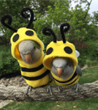 YANQIN Bird Costume Diaper Flight Suit Bee Shape Clothes Cosplay Photo Prop for Parrots Lovebird Budgie Parakeet Cockatiel Sun Conure, Small Animals Apparel (Bee Without, Small), Green, BPF1
