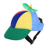 IPENNY Colorful Pets Propeller Hat, Rainbow Helicopter Hat Baseball Cap with Adjustable Strap - Cute Cosplay Accessory for Medium Dog & Large Cat (L, Green)