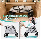Dec-Mec Pet Stroller with Ramp for Large Dog up to 132lbs Portable&Foldable