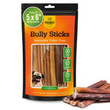 Advance Pet Products Premium 6 Inch Bully Sticks for Dogs (Pack of 5) – 100% Beef Dog Chews, Odor-Free, Long Lasting Treats for Aggressive Chewers, High Protein, Gluten & Rawhide Free, Easy to Digest