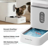 Gardner Pet 1.7 Gallon Automatic Dog Water Bowl Dispenser 6.5L Gravity Water Feeder with Stainless Steel Bowl & Maifan Stone Filter, BPA-Free for for Cats and Dogs (White, 1.7 Gallon)