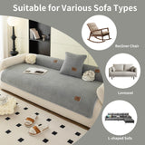 MDSASFD Sherpa Fleece Sofa Cover, Plush Sherpa Fleece Sofa Couch Covers, Funny Fuzzy Couch Covers, Sectional Non Slip Sofa Slipcover Furniture Protector for Pets, Light Grey(36"x 47"), Only 1 Pcs