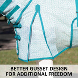 Schneiders Ripstop Nylon Mesh II Horse Fly Sheets | Optimal Airflow & UV Protection | Attached Neck Euro Bellyband | Color Teal | Size 70