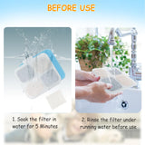 12+12 Pack Replacement Filters for Oneisall PW07SAU 10L/2.64Gal Stainless Steel Dog Water Fountain, Includes 12 Filters & 12 Sponges