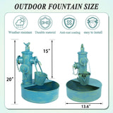 Solar Water Fountain with Backup Battery,Outdoor Metal Bird Bath Fountain,Solar Fountain Bird Bath for Garden, Patio & Yard Decor,Working at Night for at Least 6 Hours