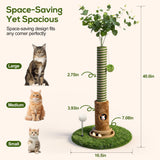 40'' Tall Cat Scratching Post Indoor for Large Cats, 3.5" Thick Natural Sisal Rope Cat Scratcher, Sturdy Indoor Cat Scratching Posts with Interactive Play Balls for Adult Cats Kittens