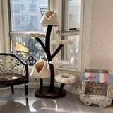 Cat Tree,Cat Activity Tree,Flower-Themed White Cats Tree,Cute Cats Tree with Flower Platforms&Scratching Posts for Kittens and Large Cats (White Cat Tree)